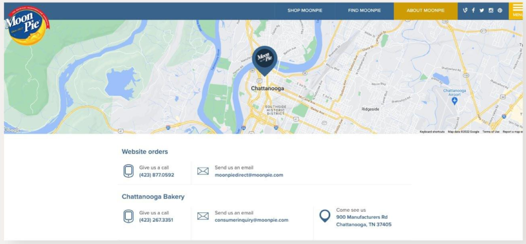 map on contact page